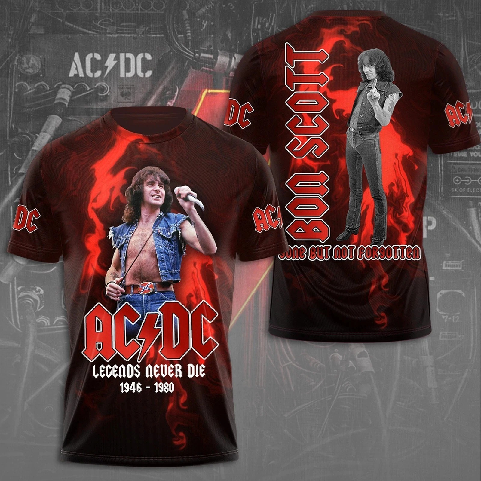 ACDC Tour 2025 Bon Scott 3D T-Shirt Limited Edition Oregontrailrvpk Shirt