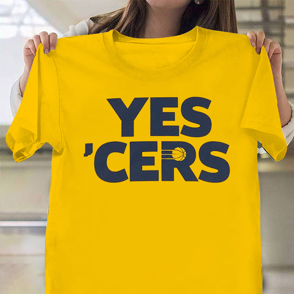 Adult Indiana Pacers Yes Cers T-Shirt in Gold Gift For Pacers Fans Oregontrailrvpk Shirt