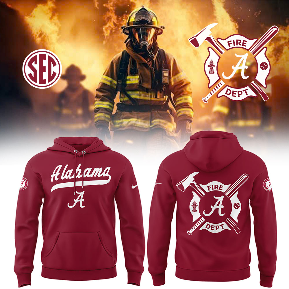 Alabama Baseball x Firefighter Appreciation Hoodie Baseball Coach Gift Ideas