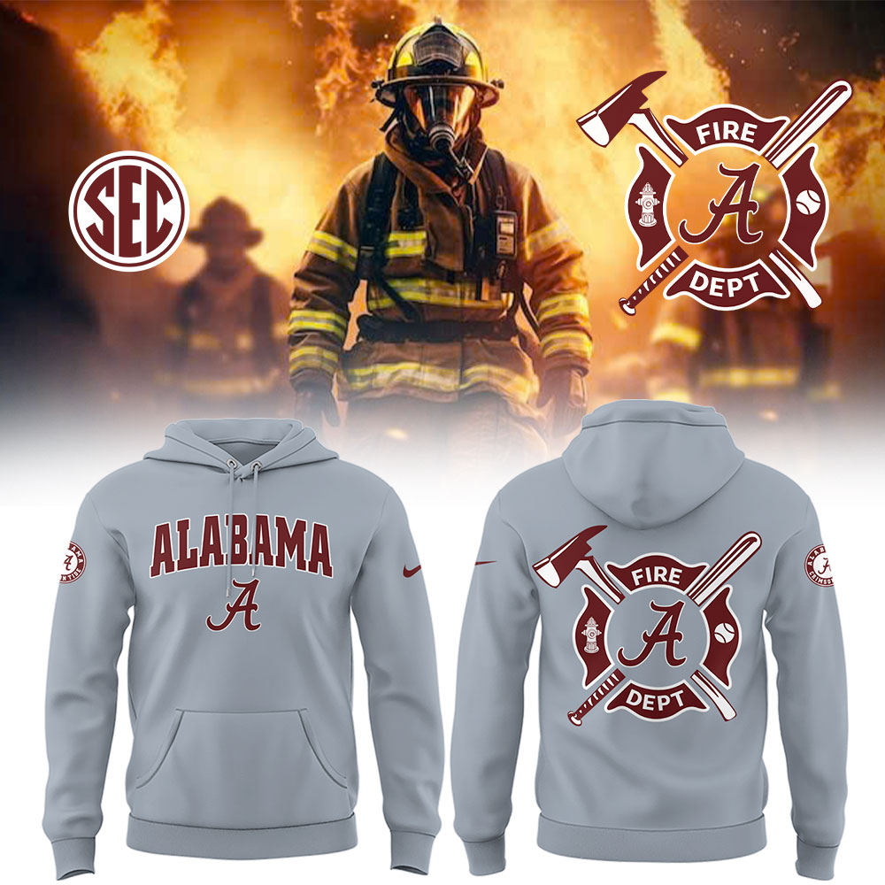 Alabama Baseball x Firefighter Appreciation Hoodie Gift Ideas For Baseball Players