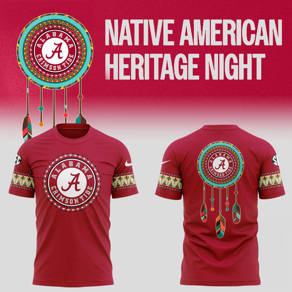 Alabama Crimson Tide Football Native American Heritage Red Shirt Football Oregontrailrvpk Shirt