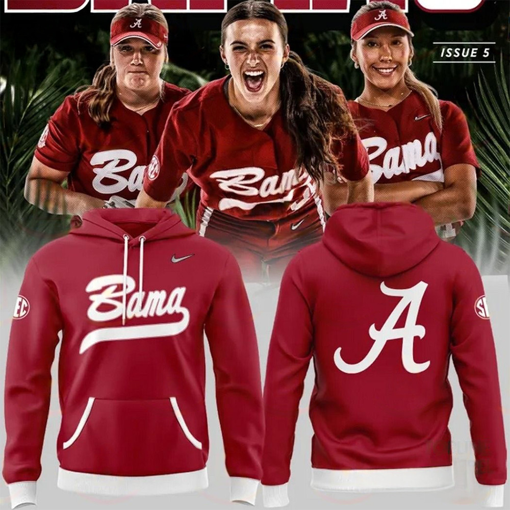 Alabama Crimson Tide Softball Uniform Red Hoodie Gifts For Softball Fan