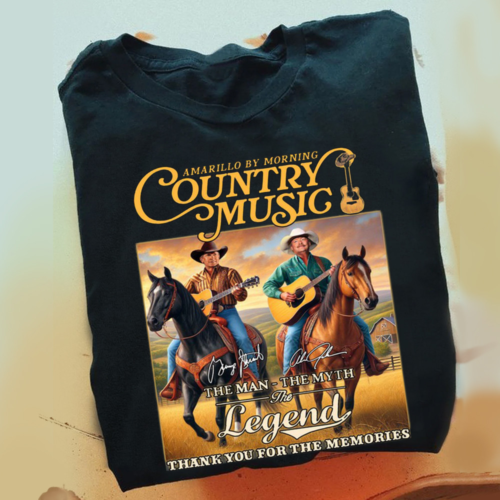 Alan Jackson And George Strait T-Shirt The Man The Myth The Legend Thank You For The Memories Oregontrailrvpk Shirt