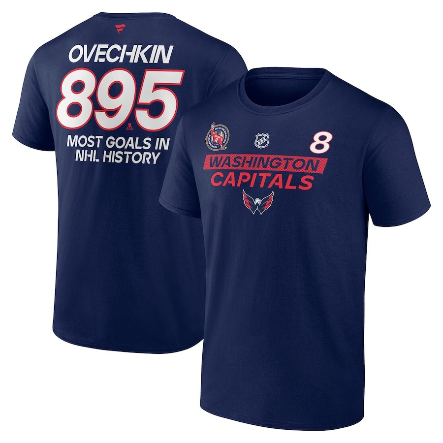 Alex Ovechkin 895 Shirt Mens Most Gold IN NHL History Washington Capitals Hockey Oregontrailrvpk Shirt