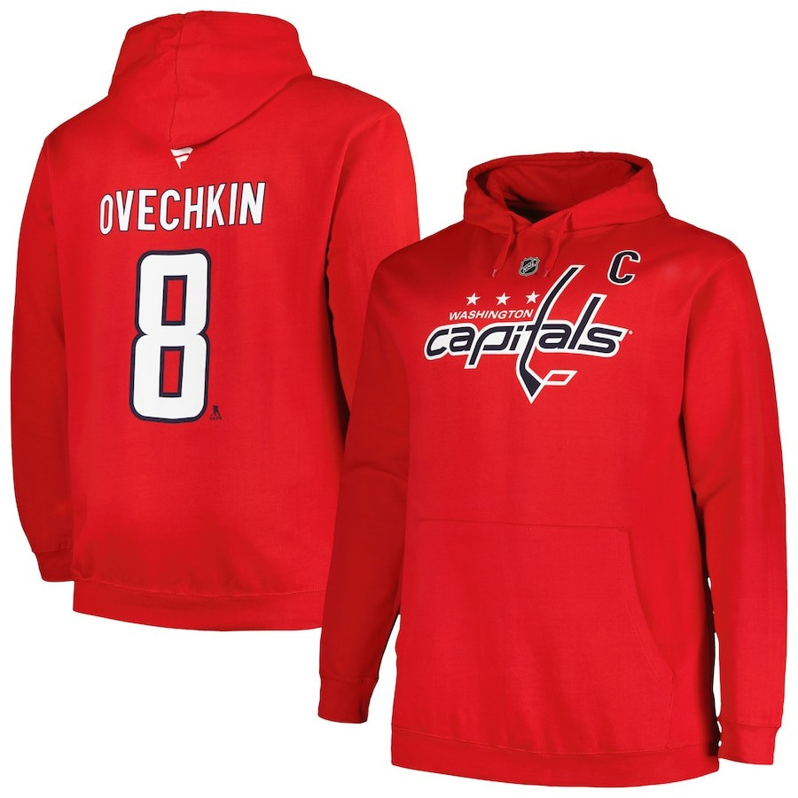 Alex Ovechkin Hoodie Red Washington Capitals Hooded Sweatshirt Merch For Hockey Fans