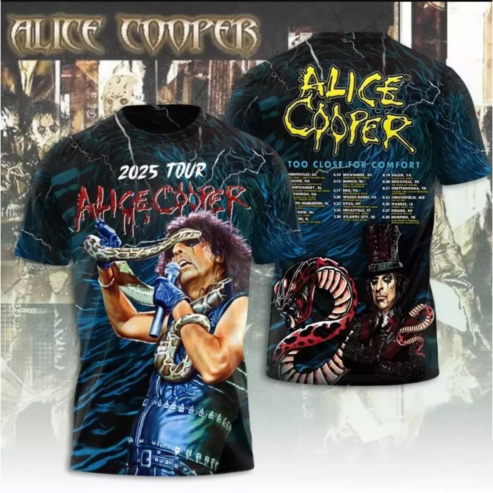 Alice Cooper 3D T-Shirt Gift Ideas For Music Lovers Oregontrailrvpk Shirt