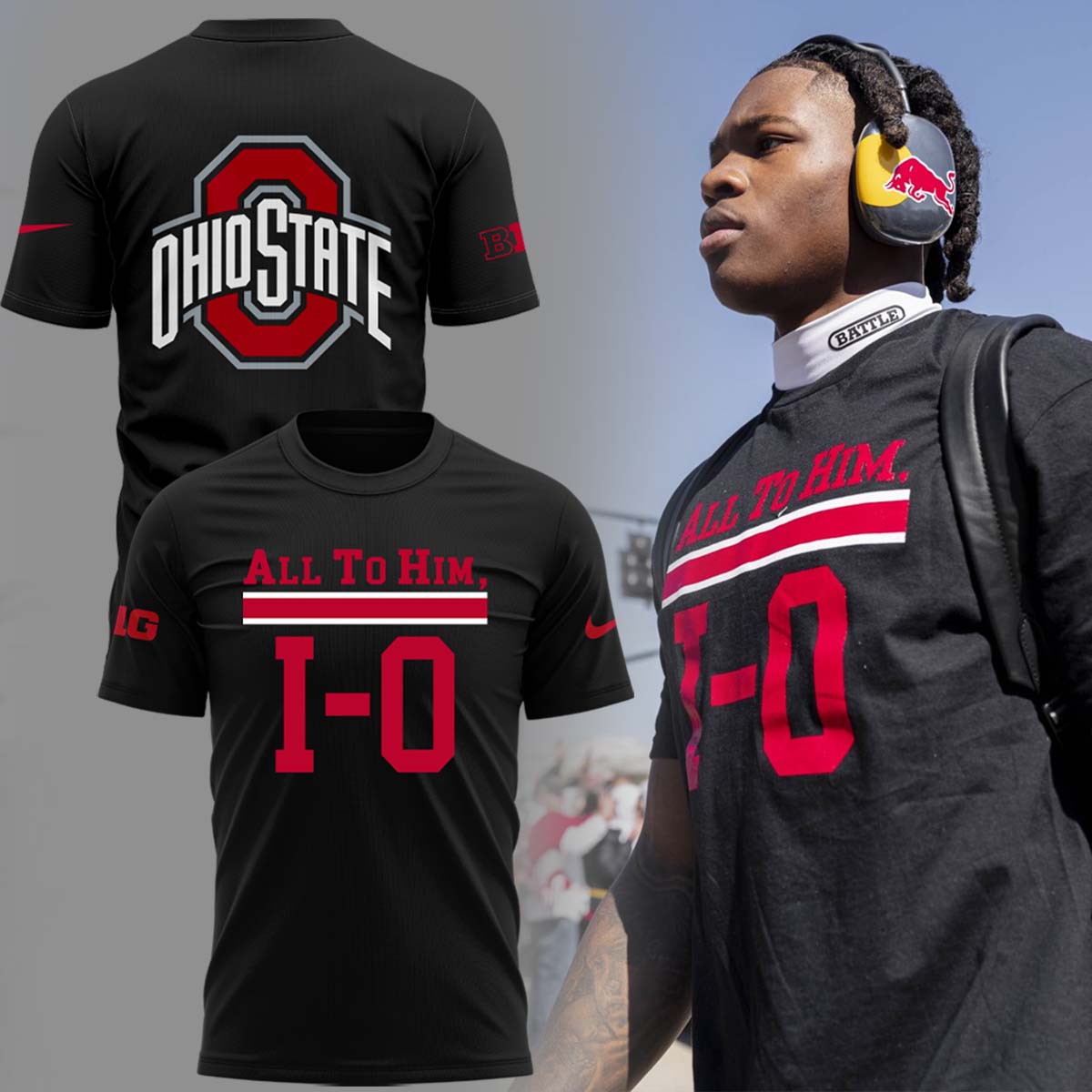 All To Him, I-O Ohio Buckeyes Black T-Shirt Best Gift For Friend Oregontrailrvpk Shirt
