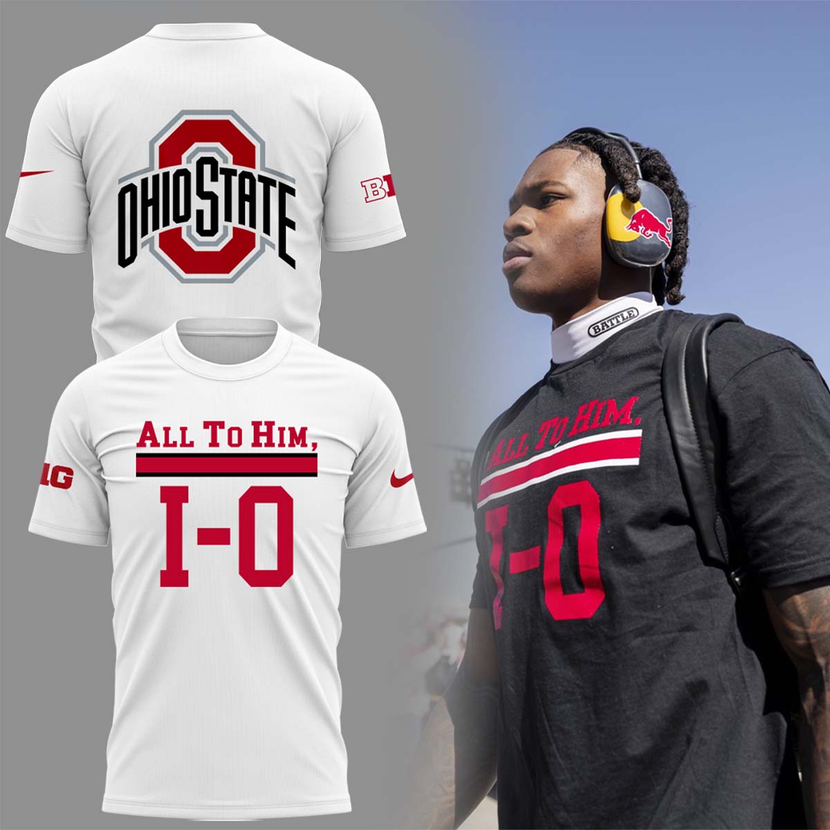 All To Him, I-O Ohio Buckeyes White T-Shirt Present For Fan Oregontrailrvpk Shirt