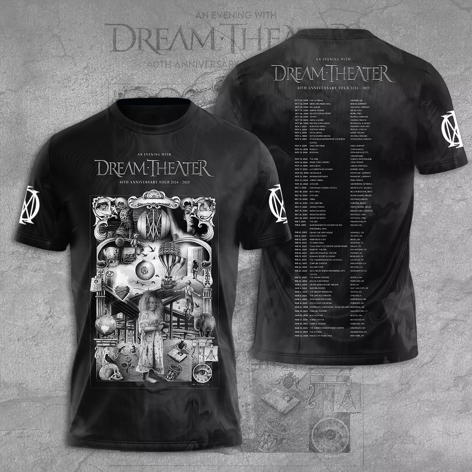 An Evening With Dream Theater 40th Anniversary Tour 2024-2025 3D T shirt Oregontrailrvpk Shirt