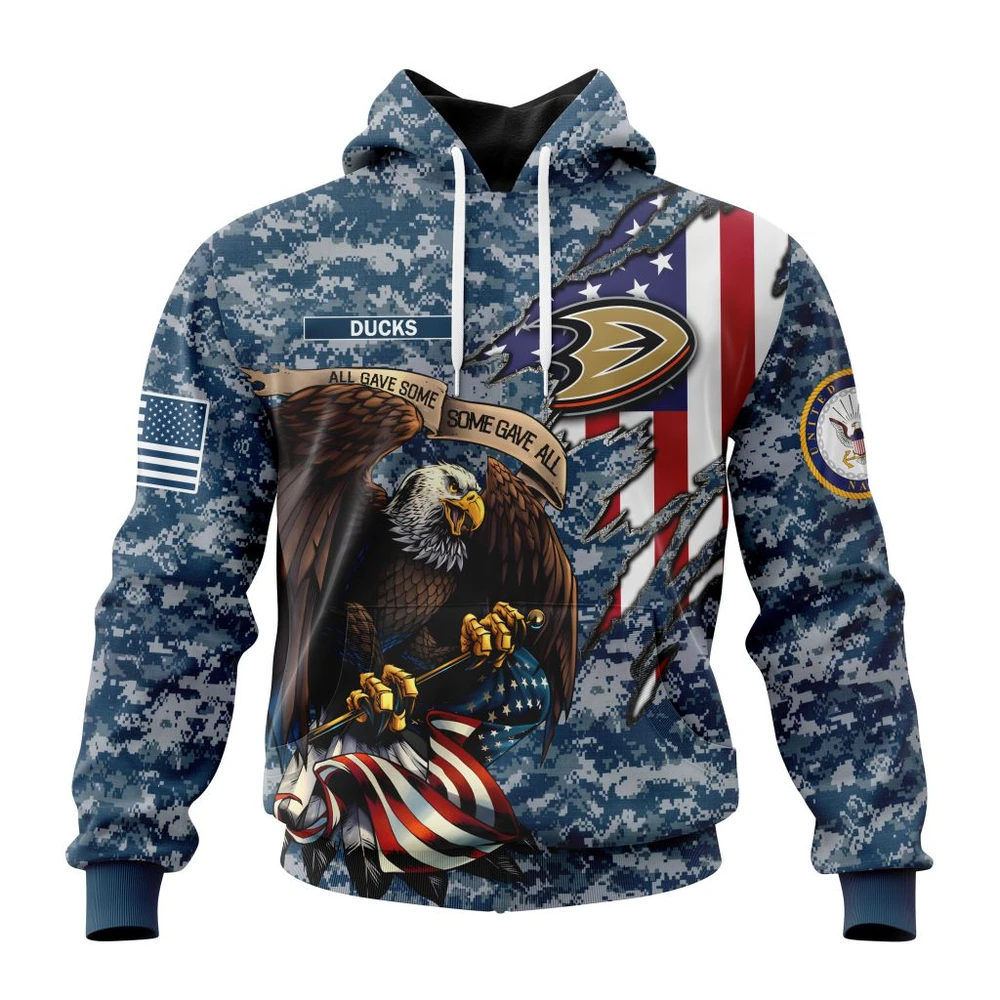 Anaheim Ducks Honor Us Navy Veterans All Over Print Hoodie Style 25656