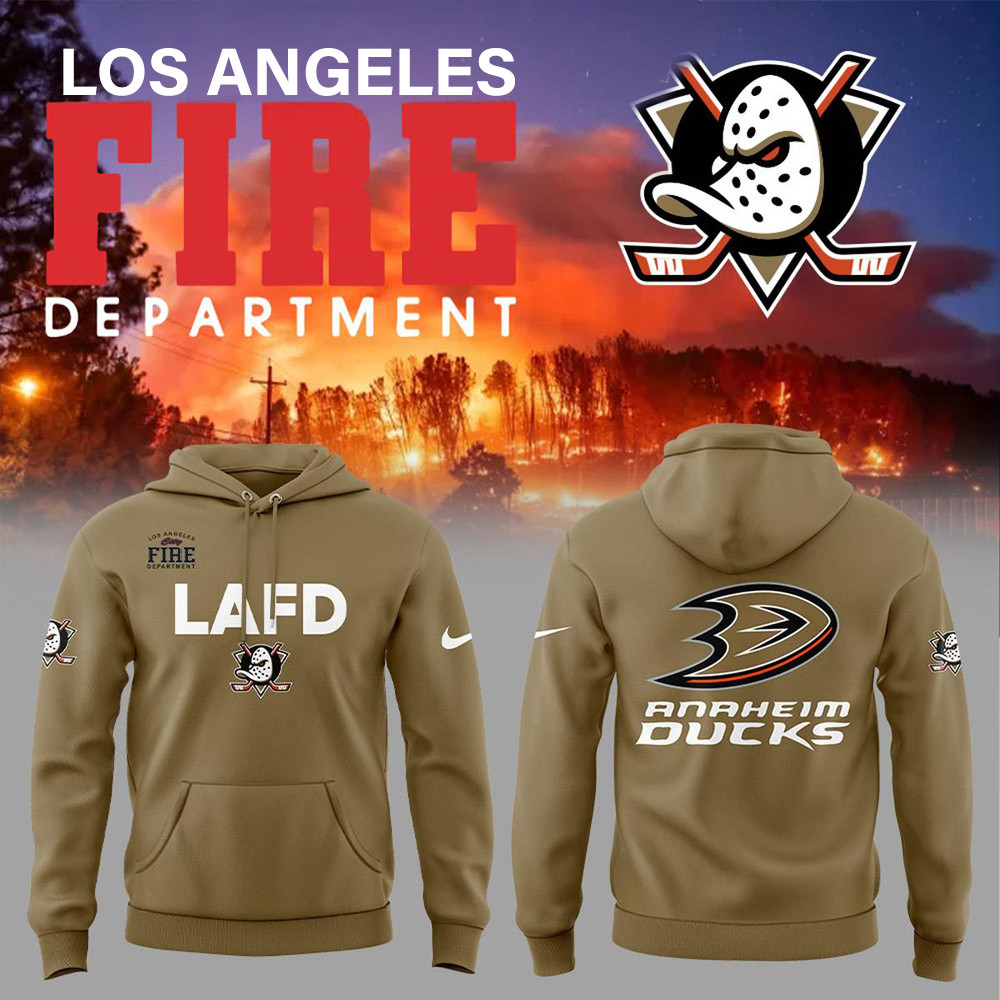 Anaheim Ducks LAFD Hoodie Gifts For Hockey Lovers