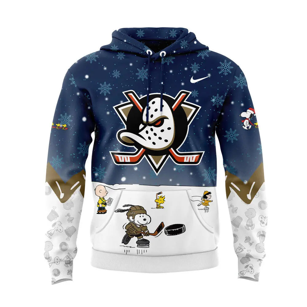 Anaheim Ducks Peanuts Hookey Hoodie Snoopy Night Hockey Hoodie Best