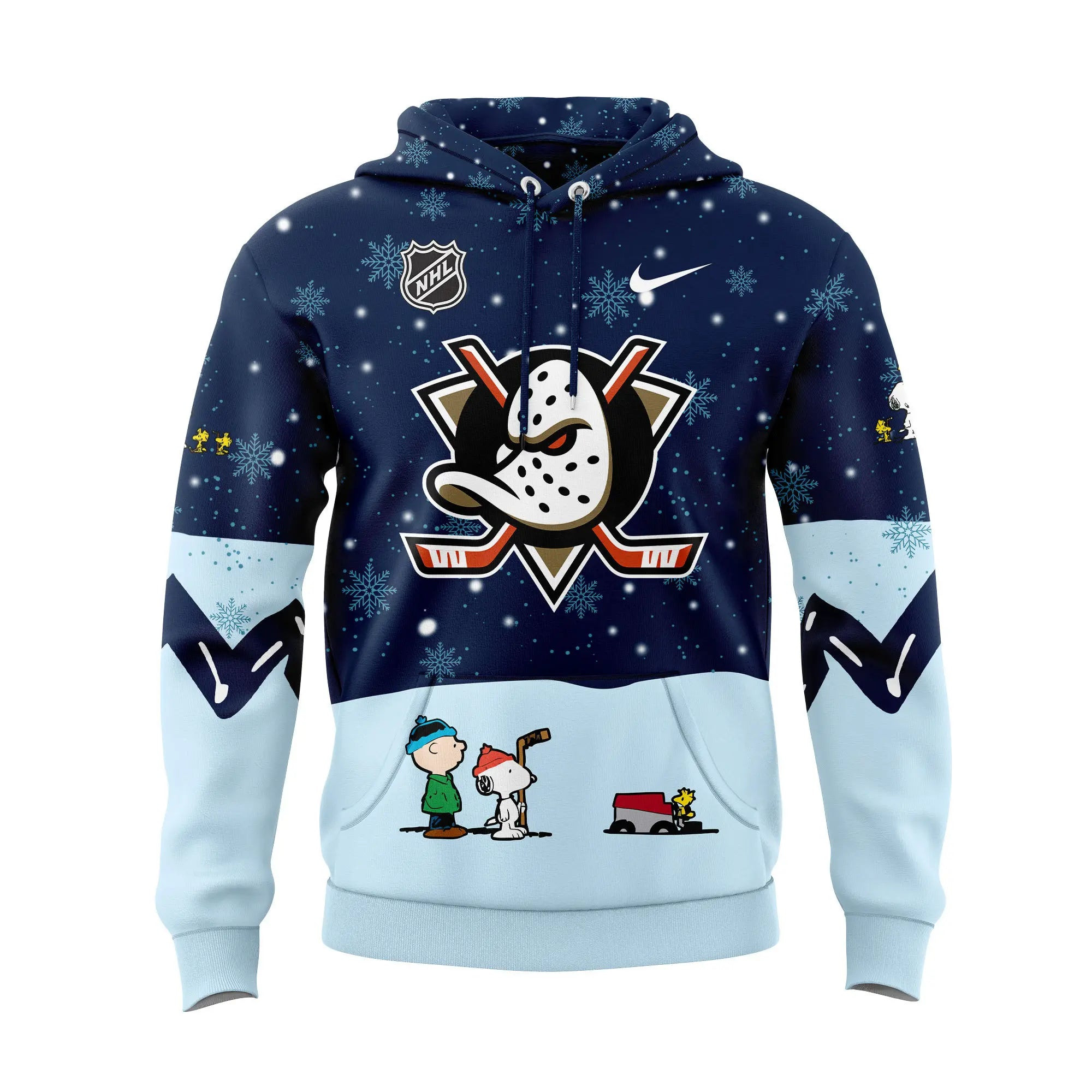 Anaheim Ducks Peanuts Hookey Hoodie Snoopy Night Hockey Hoodie Football