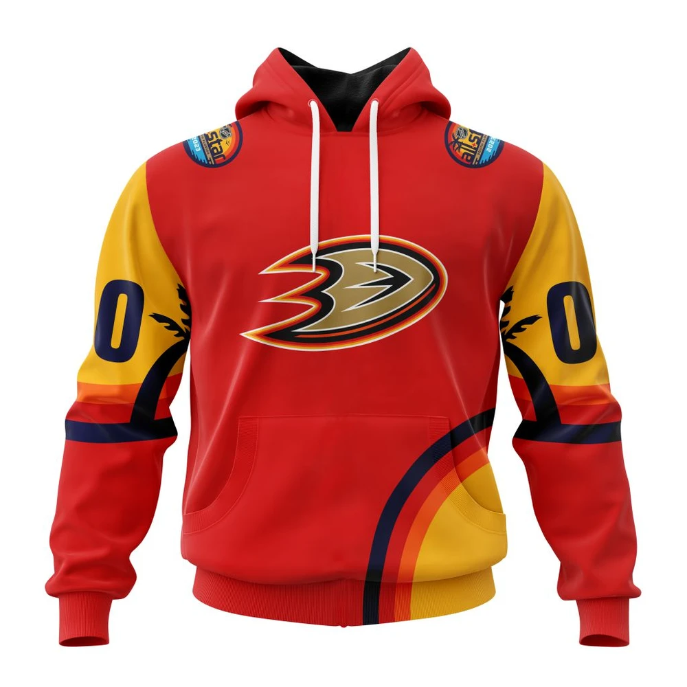 Anaheim Ducks Special All-Star Game Design With Florida Sunset All Over Print Hoodie Style 36358