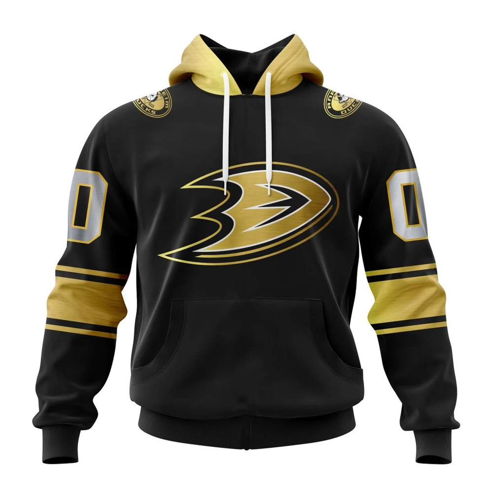 Anaheim Ducks Special Black And Gold Design All Over Print Hoodie Style 94327