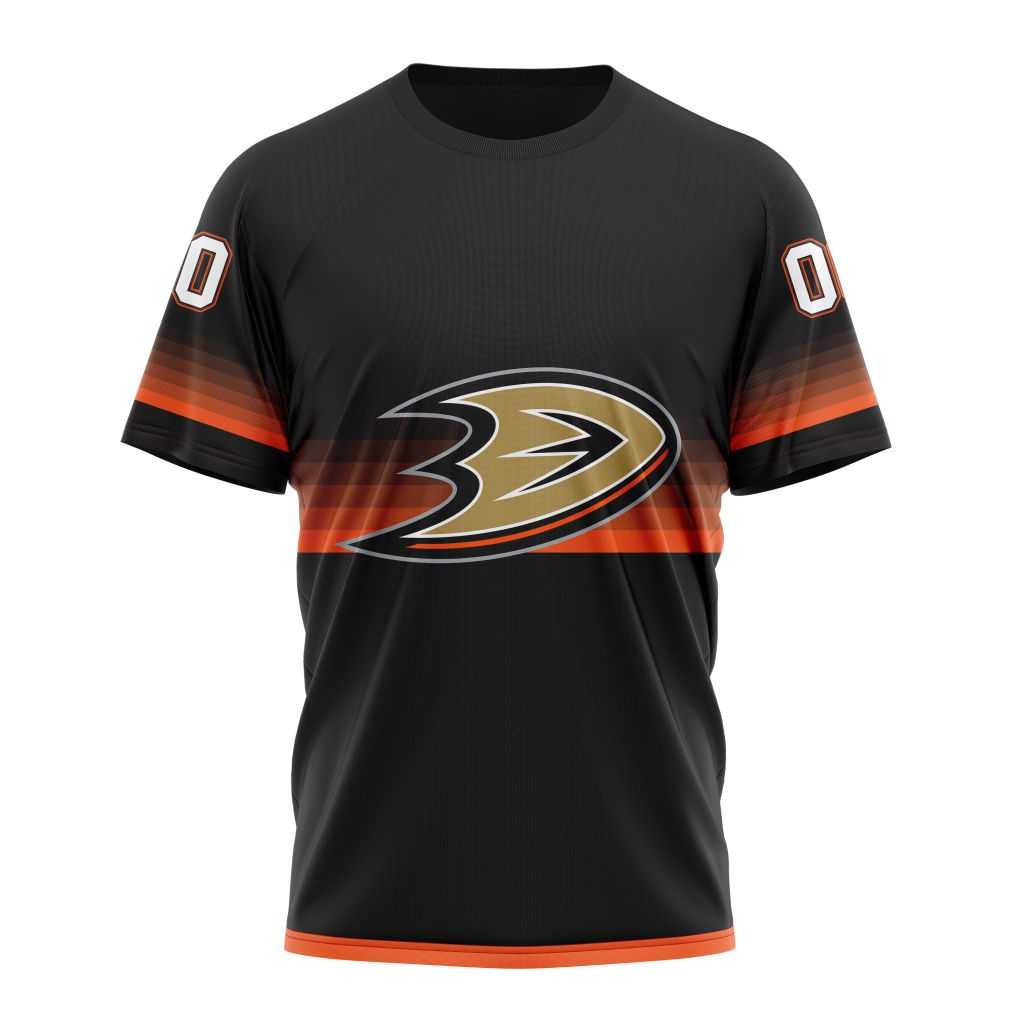 Anaheim Ducks Special Black And Gradient Design Personalized Name And Number T-Shirt Oregontrailrvpk Shirt