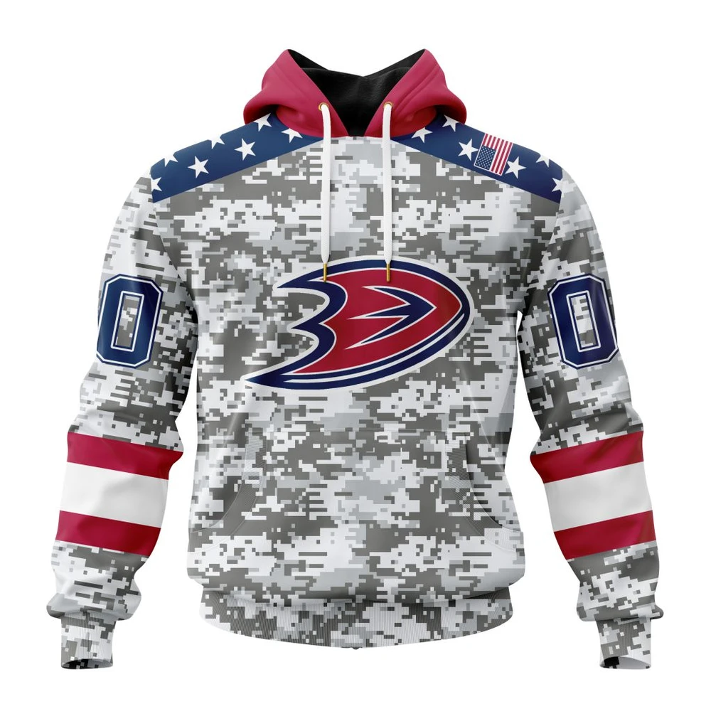 Anaheim Ducks Special Camo Design For Veterans Day All Over Print Hoodie Style 78018