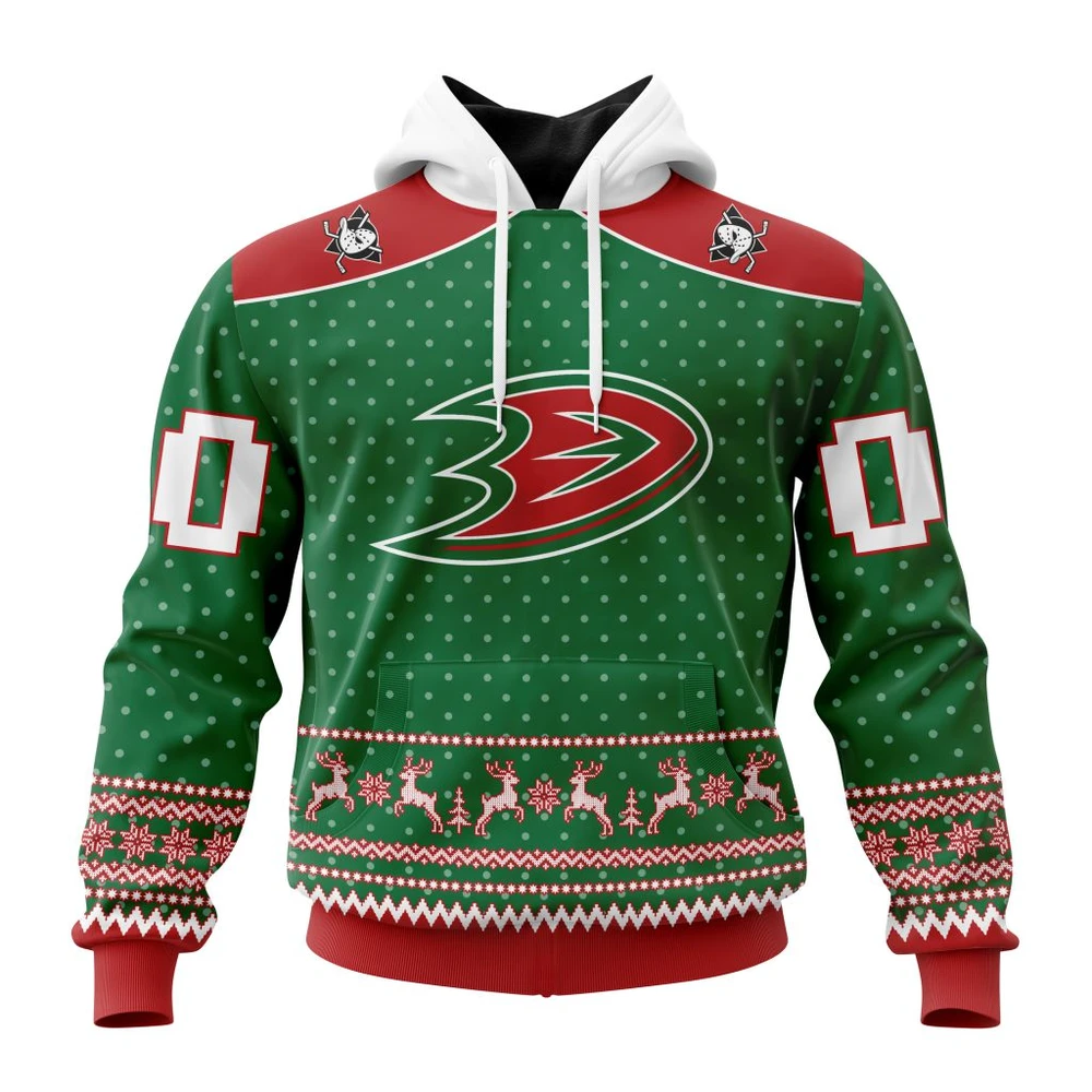Anaheim Ducks Special Christmas Apparel All Over Print Hoodie Style 51585