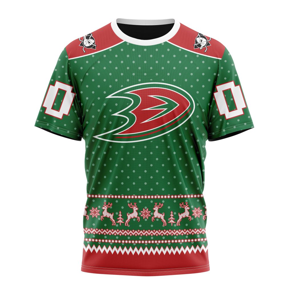 Anaheim Ducks Special Christmas Apparel Personalized Name And Number T-Shirt Oregontrailrvpk Shirt