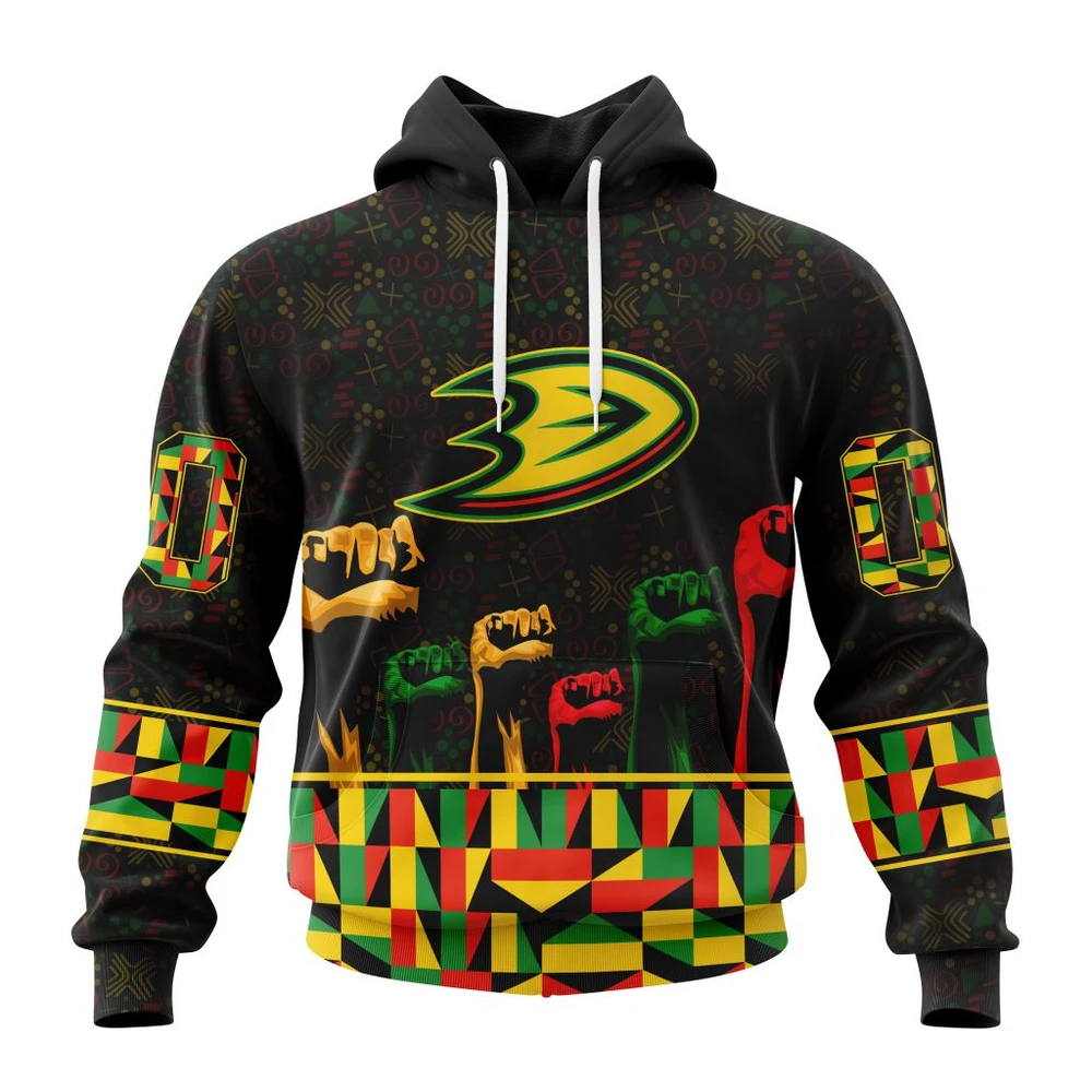 Anaheim Ducks Special Design Celebrate Black History Month All Over Print Hoodie Style 20470