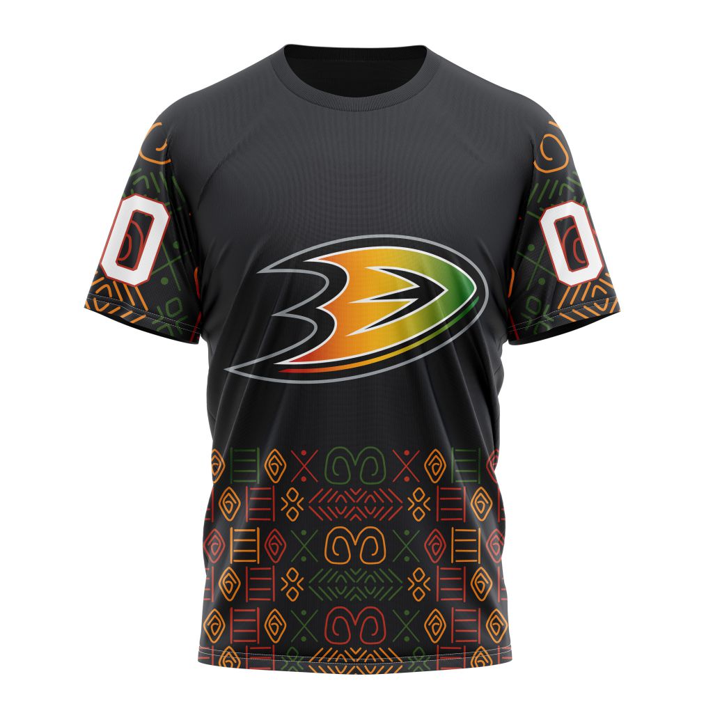 Anaheim Ducks Special Design For Black History Month 01 Personalized Name And Number T-Shirt Oregontrailrvpk Shirt
