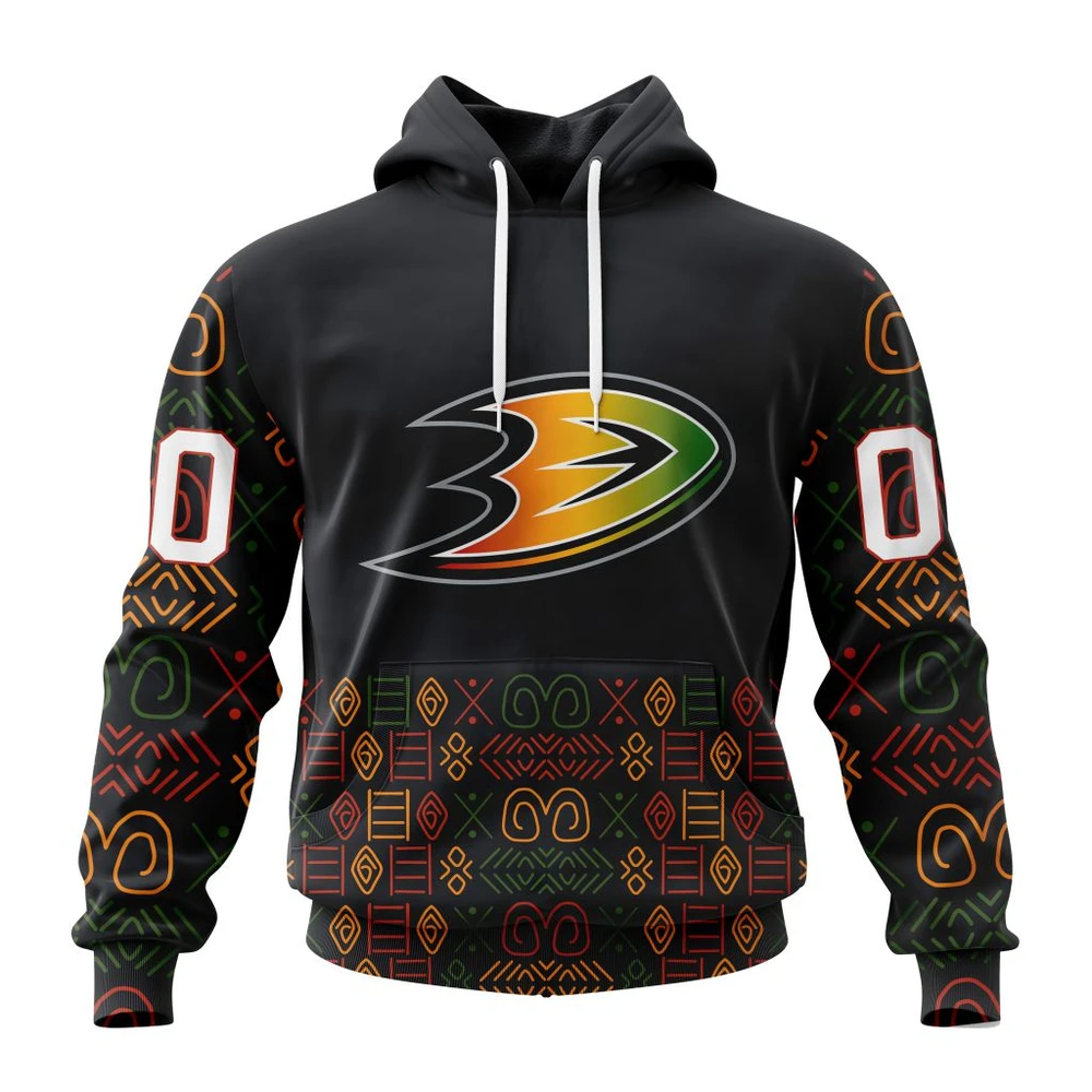 Anaheim Ducks Special Design For Black History Month All Over Print Hoodie Style 58021