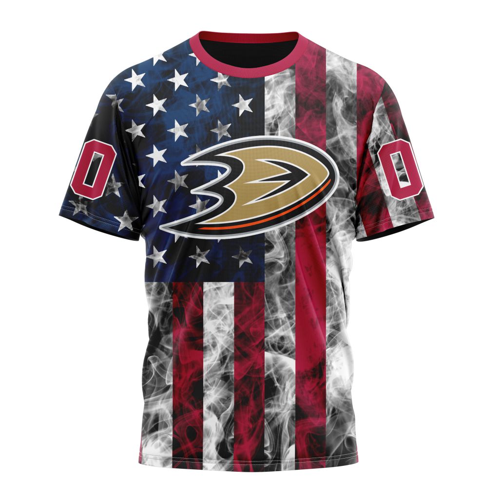 Anaheim Ducks Special Design For Independence Day The Fourth Of July 01 Personalized Name And Number T-Shirt Oregontrailrvpk Shirt