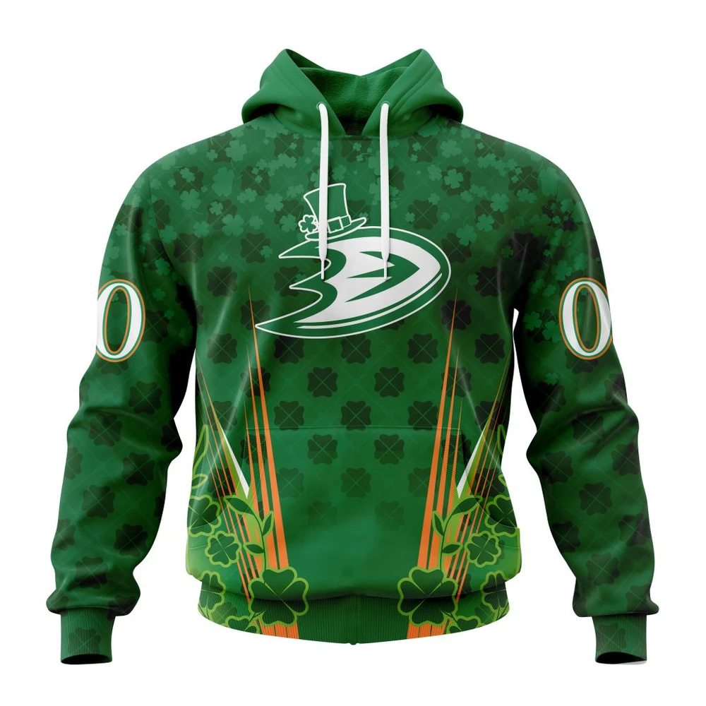 Anaheim Ducks Special Design For St. Patrick Day All Over Print Hoodie Style 54980