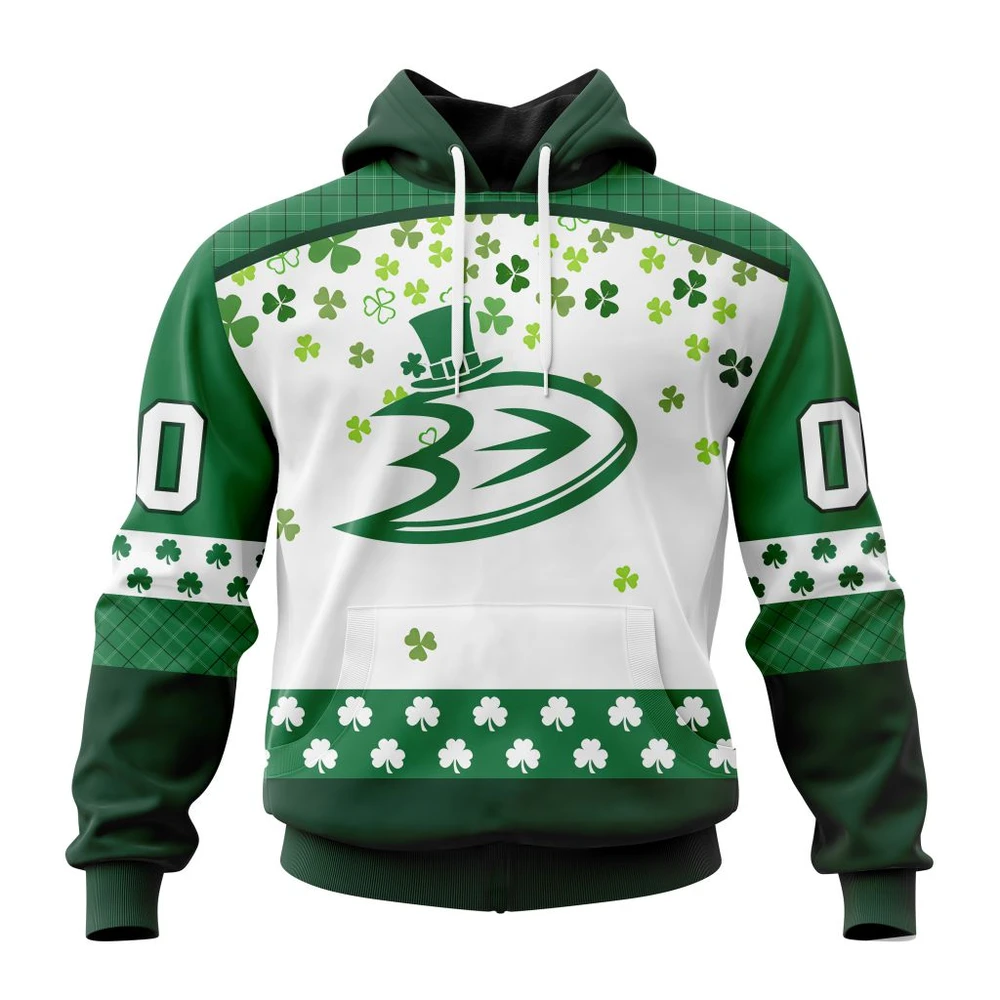 Anaheim Ducks Special Design For St. Patrick Day All Over Print Hoodie Style 75704