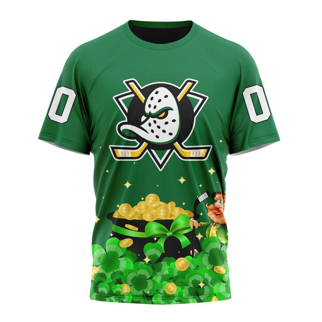 Anaheim Ducks Special Design For St.Patrick's Day Personalized Name And Number T-Shirt Oregontrailrvpk Shirt