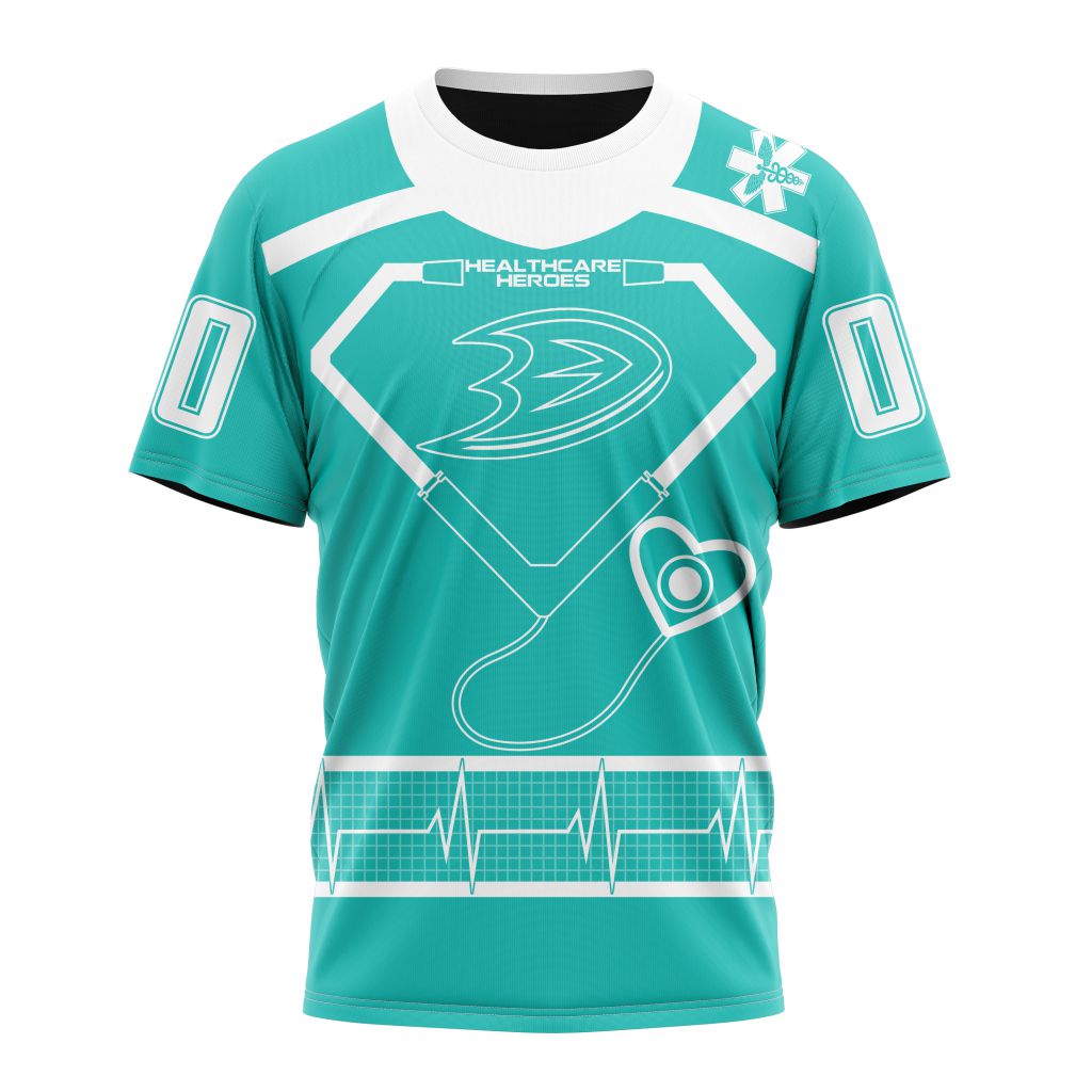 Anaheim Ducks Special Design Honoring Healthcare Heroes Personalized Name And Number T-Shirt Oregontrailrvpk Shirt