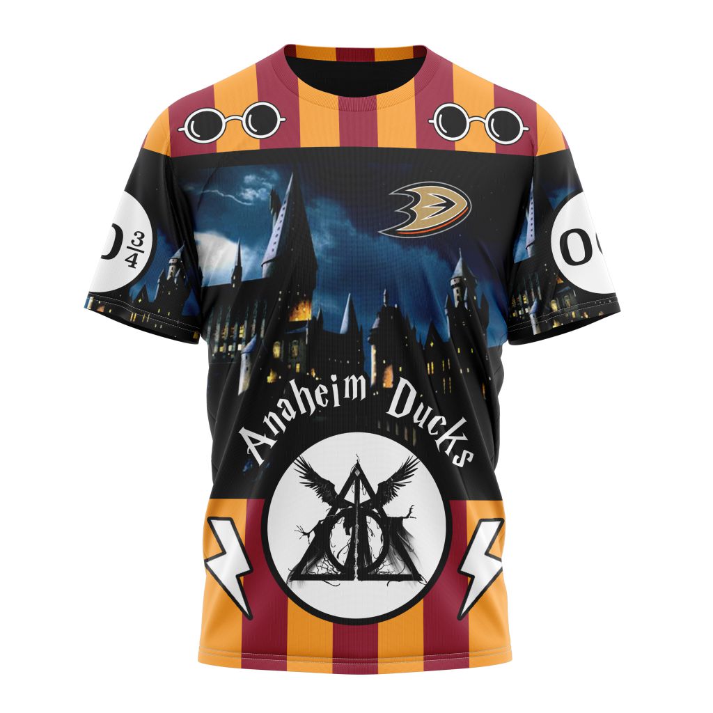 Anaheim Ducks Special Design With Harry Potter Theme Personalized Name And Number T-Shirt Oregontrailrvpk Shirt