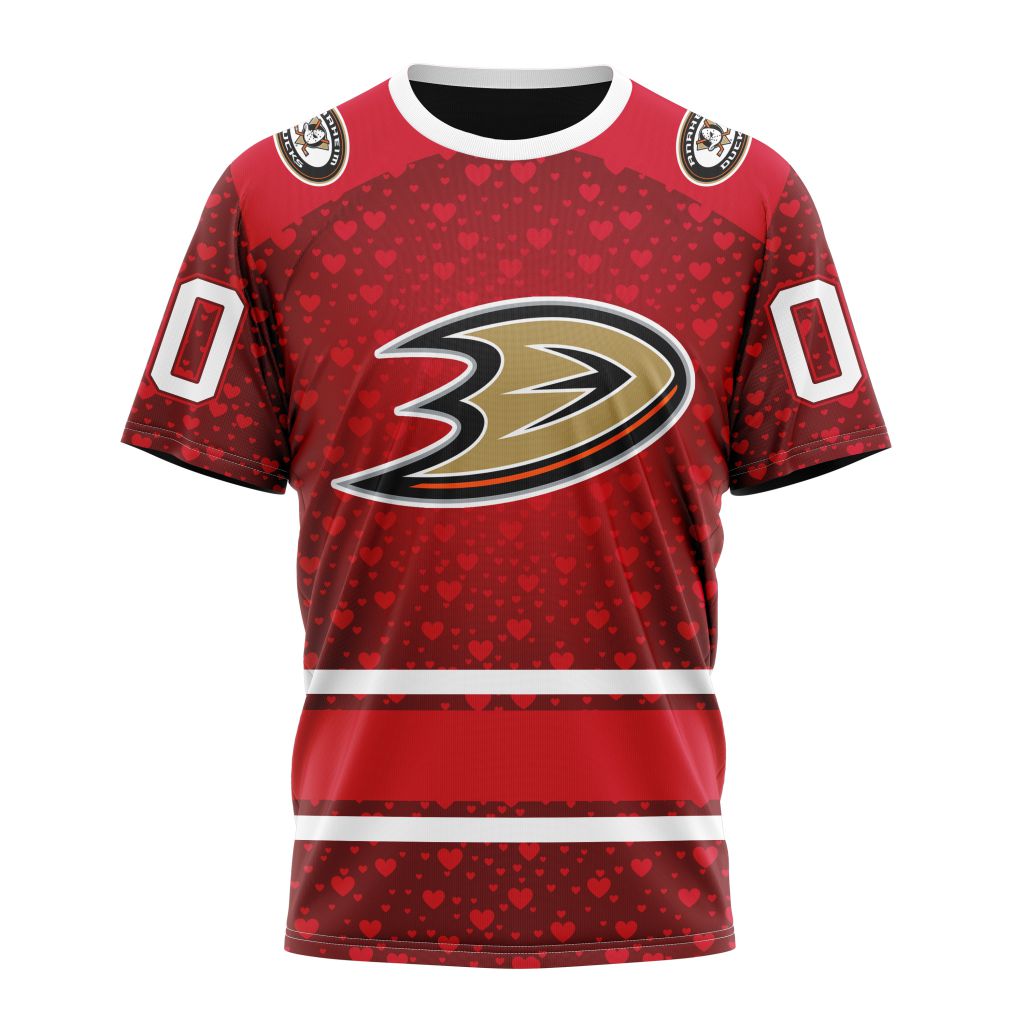 Anaheim Ducks Special Gift For Valentines Day 01 Personalized Name And Number T-Shirt Oregontrailrvpk Shirt