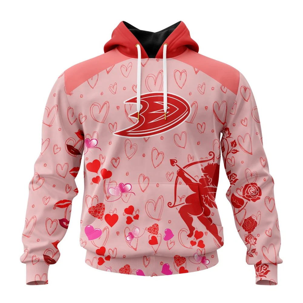 Anaheim Ducks Special Gift For Valentines Day All Over Print Hoodie Style 23629