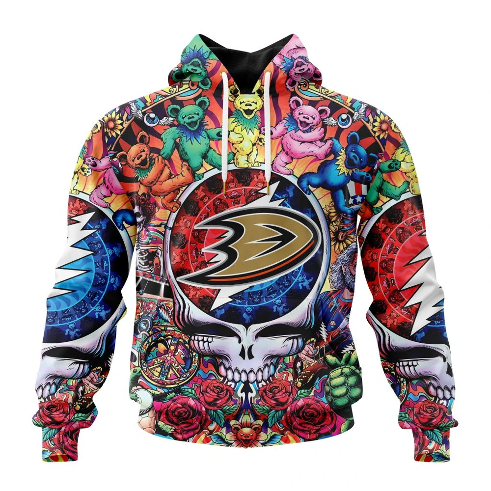 Anaheim Ducks Special Grateful Dead Design All Over Print Hoodie Style 81179