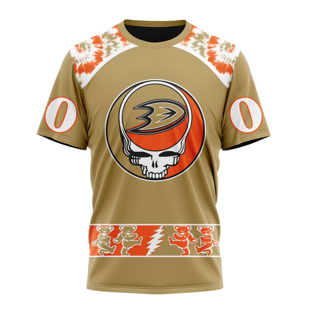 Anaheim Ducks Special Grateful Dead Design Personalized Name And Number T-Shirt Oregontrailrvpk Shirt