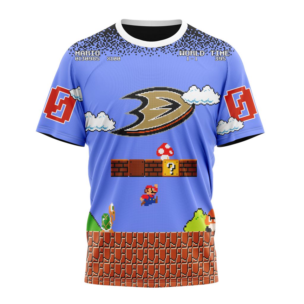 Anaheim Ducks Special Kits With Super Mario Game Design Personalized Name And Number T-Shirt Oregontrailrvpk Shirt