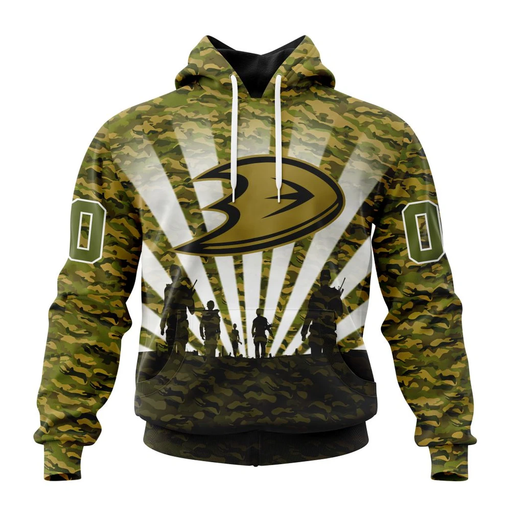 Anaheim Ducks Special Military Camo Kits For Veterans Day And Rememberance Day All Over Print Hoodie Style 46321