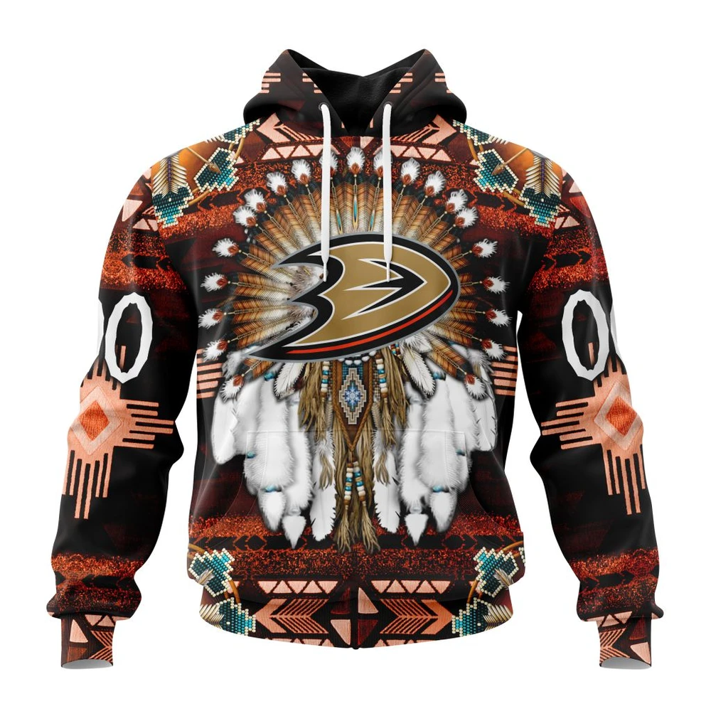 Anaheim Ducks Special Native Costume Design All Over Print Hoodie Style 63297