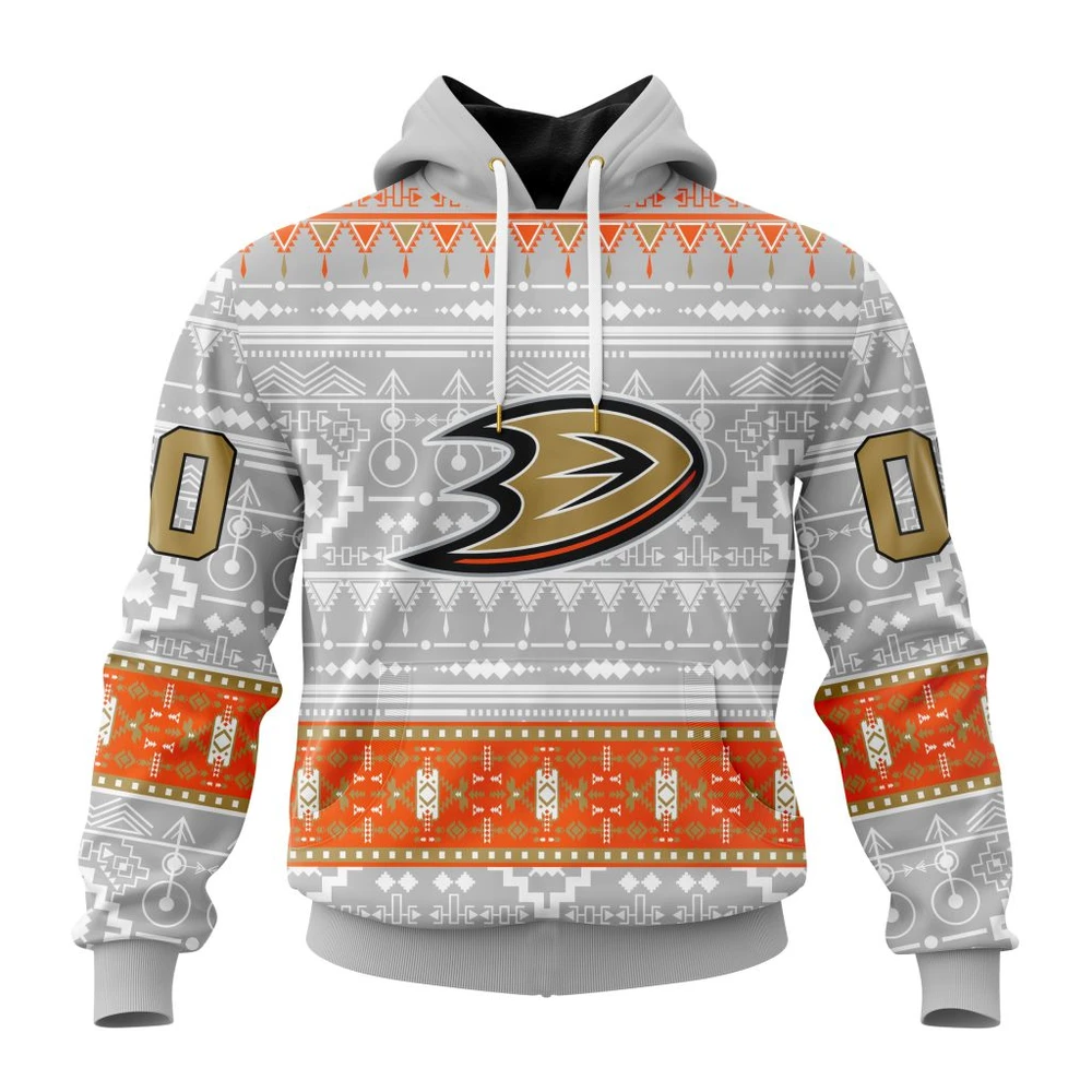 Anaheim Ducks Special Native Design All Over Print Hoodie Style 22092
