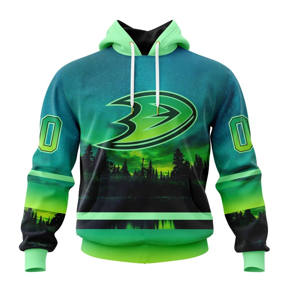 Anaheim Ducks Special Northern Lights Design All Over Print Hoodie Style 29551