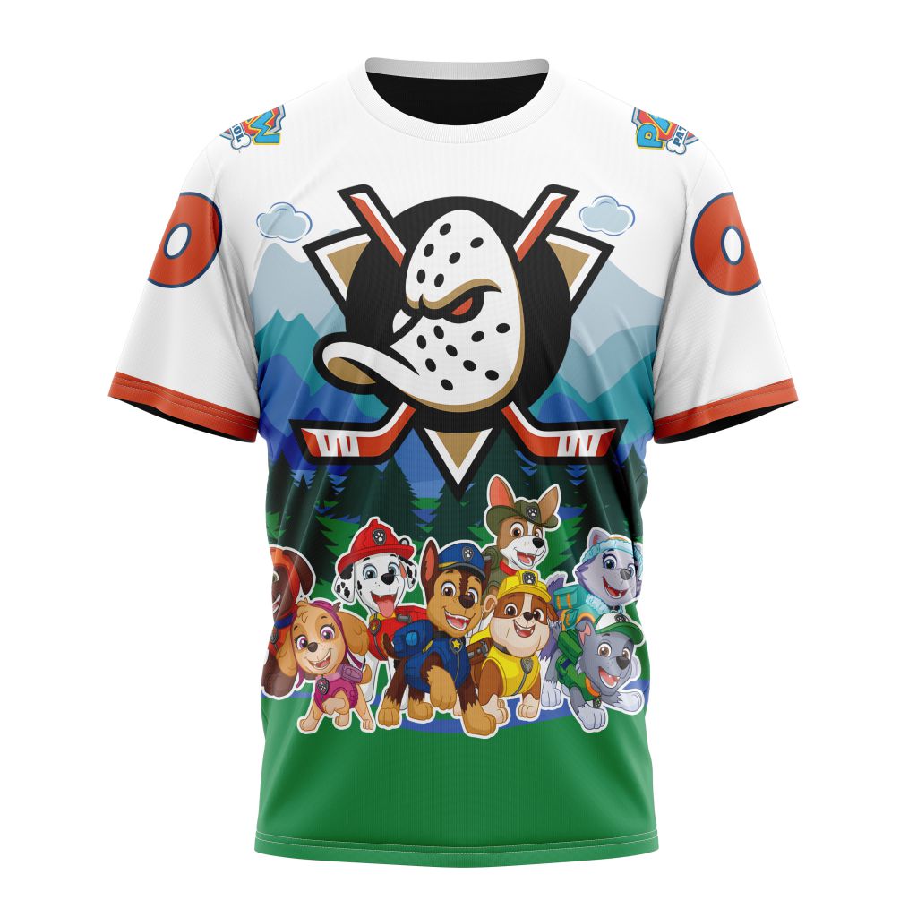 Anaheim Ducks Special Paw Patrol Design 01 Personalized Name And Number T-Shirt Oregontrailrvpk Shirt