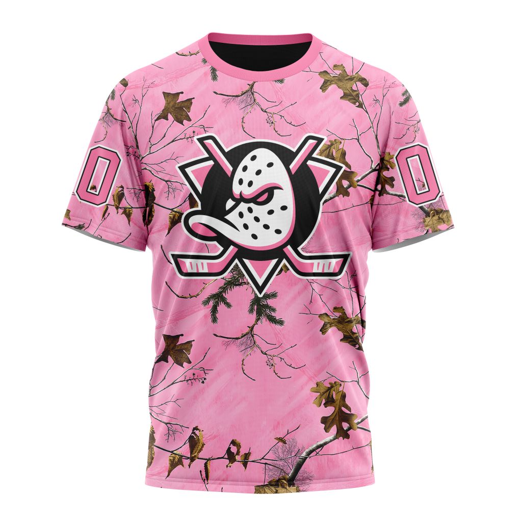 Anaheim Ducks Special Realtree Pink Camouflage Design 01 Personalized Name And Number T-Shirt Oregontrailrvpk Shirt