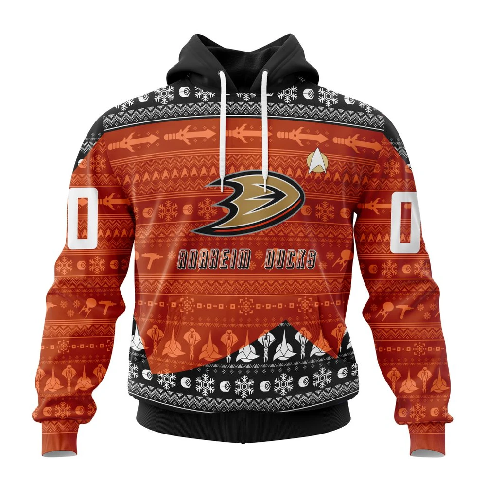 Anaheim Ducks Special Star Trek Design All Over Print Hoodie Style 71692