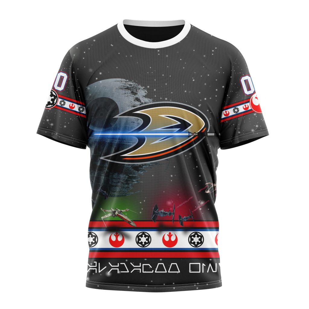 Anaheim Ducks Special Star Wars Design Personalized Name And Number T-Shirt Oregontrailrvpk Shirt