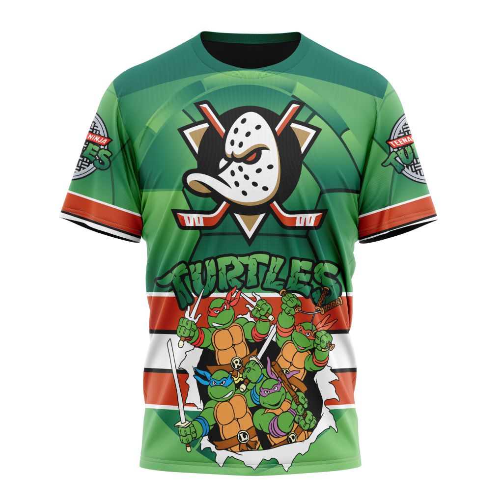 Anaheim Ducks Special Teenage Mutant Ninja Turtles Design 02 Personalized Name And Number T-Shirt Oregontrailrvpk Shirt