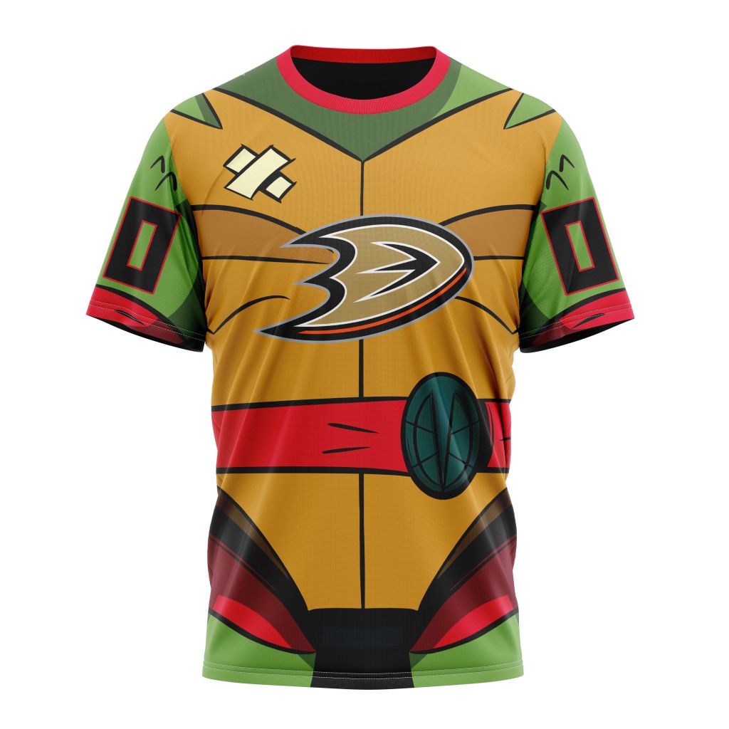Anaheim Ducks Special Teenage Mutant Ninja Turtles Design Personalized Name And Number T-Shirt Oregontrailrvpk Shirt