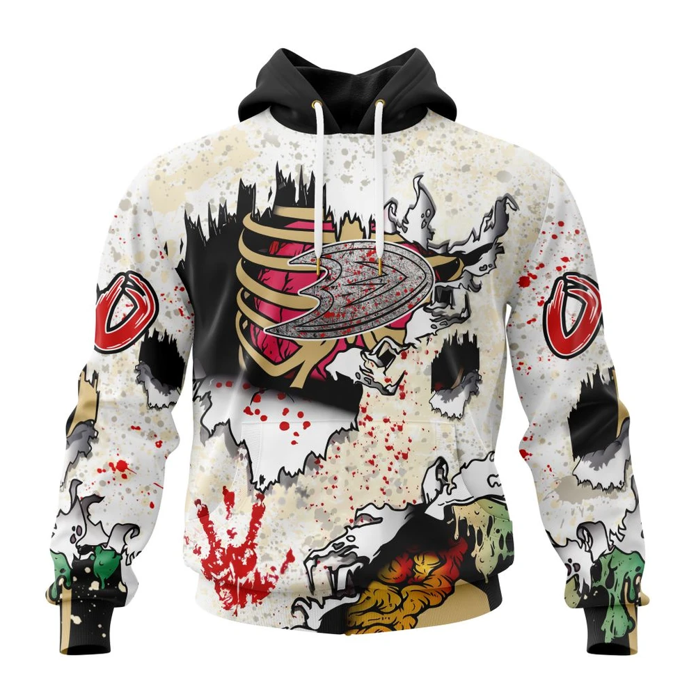 Anaheim Ducks Special Zombie For Halloween All Over Print Hoodie Style 50464