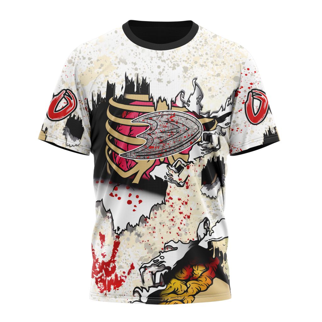 Anaheim Ducks Special Zombie For Halloween Personalized Name And Number T-Shirt Oregontrailrvpk Shirt