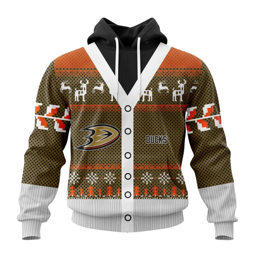 Anaheim Ducks Specialized Chrismas Season All Over Print Hoodie Style 80104